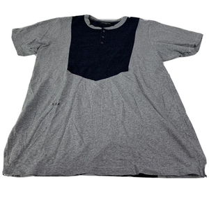 Surface‎ To Air Paris Mens Sz L Grey And Blue Short Sleeve Shirt 3 Buttons S.2.A